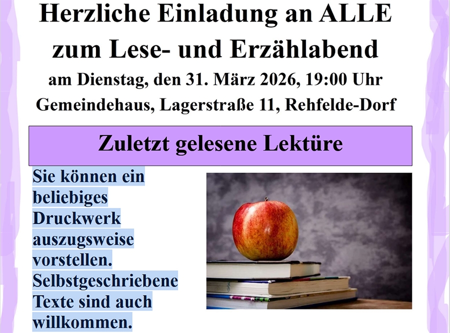 Thumbnail: Lese- und Erzählabend