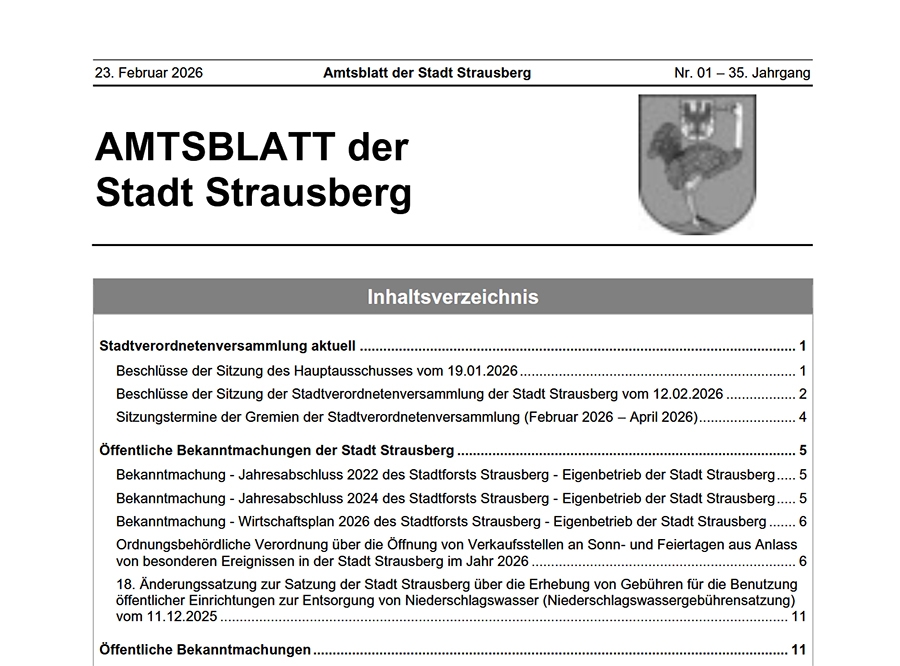 Thumbnail: Amtsblatt Strausberg