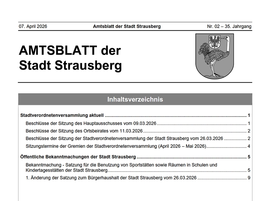 Thumbnail: Amtsblatt Strausberg