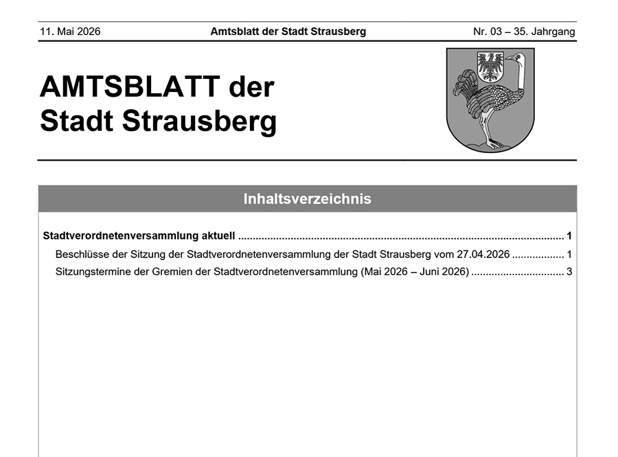 Thumbnail: Amtsblatt Strausberg