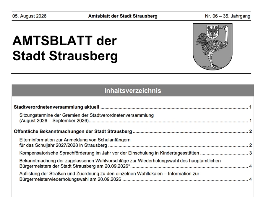 Thumbnail: Amtsblatt Strausberg