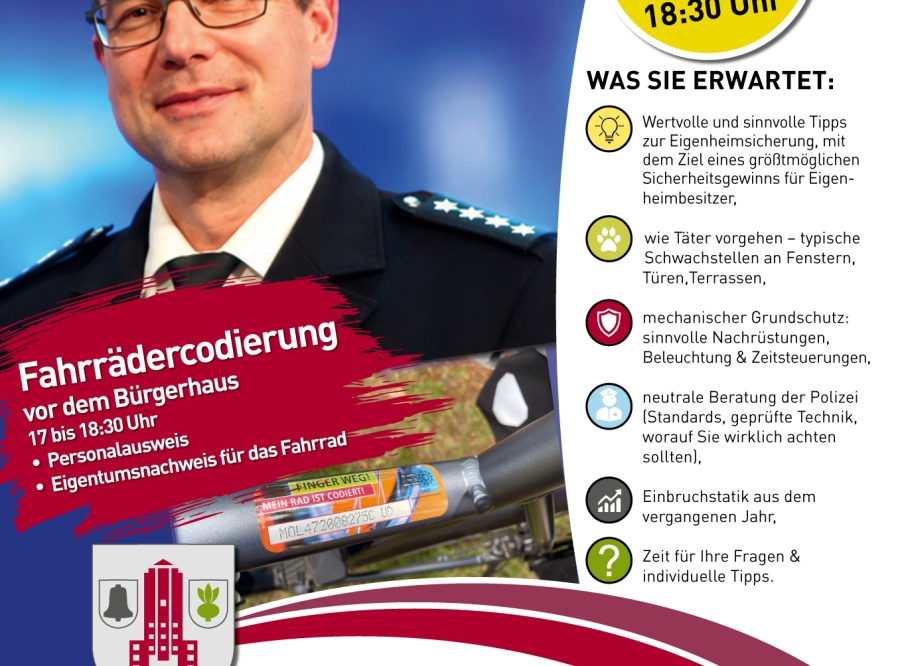 Thumbnail: Infoabend Einbruchschutz & Fahrradcodierung