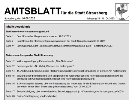 Thumbnail: Amtsblatt Strausberg