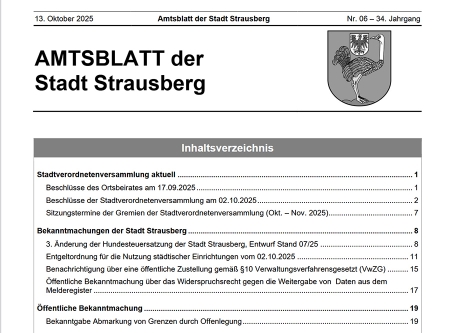 Thumbnail: Amtsblatt Strausberg